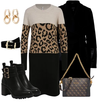 Samet Outfit s Béžová/Černá/Zlatý/Bílá/Tmavě modrá Ležérní pásek/Pásek bez Přezky/Klasické Pásky/Kožený Pásek/Pásek Na Pas/Široký Opasek ONLY Carmakoma "Perfekt na podzim"