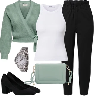 Outfit s Černá Boyfriend Kalhoty/Rovná Kalhoty/Ležérní Kalhoty/Kalhoty s Vysokým Pasem/Úzká Kalhoty/Široká Kalhoty Baggy Kalhoty/Mušelínové kalhoty/Střmenová Kalhoty/Kalhoty s nášivkou uprostřed/Jogger Kalhoty Only "Perfekt na podzim"