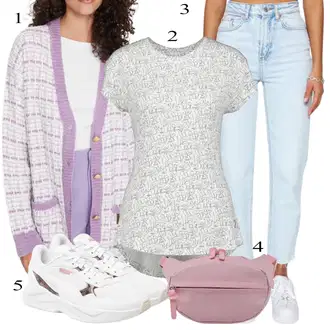 Outfit s Kožená Pánská Bund/Mom Jean/Džíny s Rozparkem/High Waist Džínové Kalhoty/Girlfriend Džíny/Dad Džíny/Zkrácené Džíny Trendyol "Outfit na podzim"