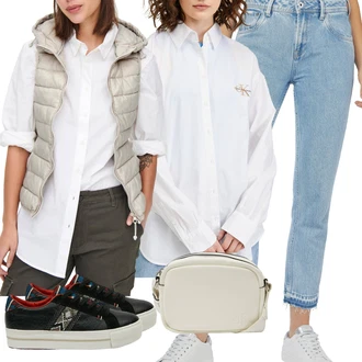Dlouhé Outfit s Šedá/Hnědá/Béžová/Stříbrný/Bílá/Khaki Taška Přes Rameno/Pánská taška/Klasická Taška Přes Rameno/Brašna/Sportovní Taška Přes Rameno/Taška/Malá Taška Calvin Klein Jeans "Outfit na podzim"
