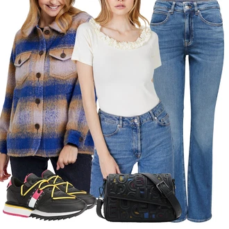Outfit s Černá/Žlutá/Růžová Teniska Kožené Tenisky/Nízká Teniska/Teniska teddy/Letní Tenisky Tommy Jeans "Outfit na podzim"