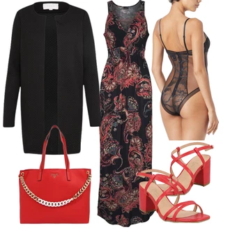 Bez rukávů Dlouhé Outfit s Červená/Hnědá/Tmavě červená/Žlutá Maxi Šaty/Dlouhé Letní Šaty/Šaty S Potiskem/Dlouhé Šaty Lascana "Perfektní na léto"