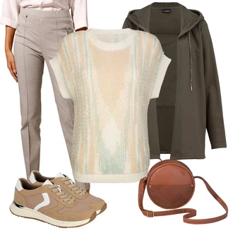 Outfit s Černá Mikina s kapucí Mikina "Podzimní Look"