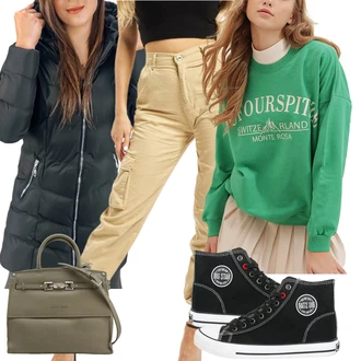 Ležérní Pracovní pohovor Outfit s Černá Tenisky s Bočním Zipem/Úzká teniska/Skate Bota/Plátěná teniska Big Star "Podzimní Look"Look: Ležérní, Skater, Chytrý příležitostný