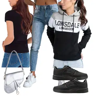 Outfit s Mikina Lonsdale "Podzimní Look"