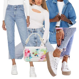 Lounge Outfit s Červená Zimní bunda/Termální Džíny Trendyol "Podzimní Look"