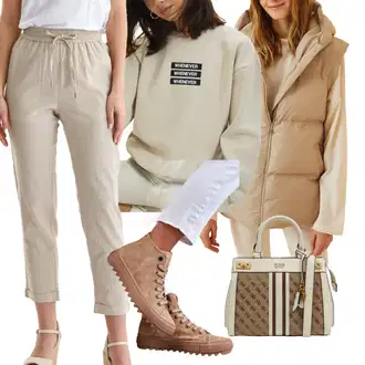 Jízda na koni Outfit s Béžová Kožená bunda Trendyol "Podzimní Look"Look: Volný čas, Jízda na koni, Atletika