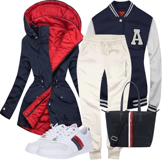 S nápisem Outfit s Krémová/Pastelové barvy Nezařazené vae "Podzimní Look"