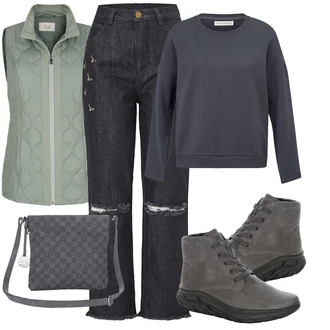 se zipem Kůže Outfit s Kozačka Kotníková Bota "Podzimní Look" se zipem Kůže Outfit s Kozačka Kotníková Bota "Podzimní Look"