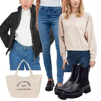 Jízda na koni Outfit s Béžová/Hnědá/Khaki Fleecová Mikina/Kožená bunda/Sportovní mikina GAP "Podzimní Look"Look: Volný čas, Jízda na koni, Skating