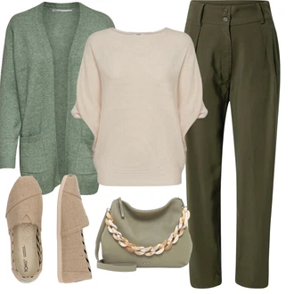 Outfit s Béžová/Krémová/Hnědá Textilní bota/Plstěná Pantofle/Háčkovaná pantofle/Měkká bota/Plyšová Pantofle/Tradiční bota/Teplá Pantofle/Pantofel/Zimní Pantofel TOMS "Podzimní Look"