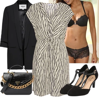 Outfit s Bílá Kojící podprsenka/Prsatější střih podprsenky/Pánské boty ve velikosti 11 Lascana "Podzimní Look"