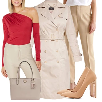 Outfit s Červená Top bez ramínek/Top Na Party Trendyol "Podzimní outfit na večírky" Outfit s Červená Top bez ramínek/Top Na Party Trendyol "Podzimní outfit na večírky"