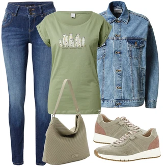 Outfit s Šedá/Khaki/Hnědá/Béžová/Tmavě zelená Teniska Letní Tenisky/Kožené Tenisky/Nízká Teniska/Vintage Teniska/Volnočasová bota/Úzká Teniska/Teniska teddy/Bota Na Pěší Turistiku Gabor "Podzimní outfit na volný čas"