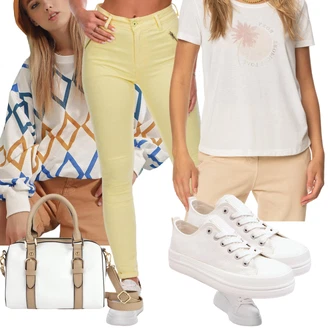 Outfit s Růžová/Béžová/Modrá ROXY "podzimní outfit pro každý den"