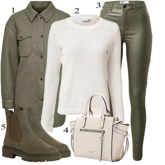 outfit mit Oranžna/Bela/Krem/Rdeča Fini Pleteni Pulover/Pulover Carmen/Osnovni Pulover/Volnen Pulover/Pulover iz Kašmirja/Preprost Pulover/Termo Pulover/Pleteni Pulover/Pulover z Okroglim Izrezom Vila "Popoln za jesen"