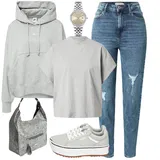 Světle šedé Zkrácené Top Outfity image