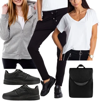 Outfit s Černá slazenger "Sportovní podzimní outfit"