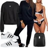 Černé Adidas Oversized Mikiny Outfity image