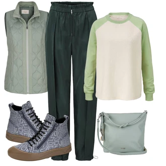 Outfit s Šedá Prošitý Prslušenství Paola "Sportovní podzimní outfit"