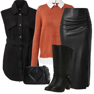 Outfity na svátky Old Money s Černá/Šedá/Červená/Bílá/Tmavě šedá guido maria kretschmer women "Trendový podzimní outfit"Look: Burleska, Elegantní, Krásný, Old Money, S Mokrým Vzhledem