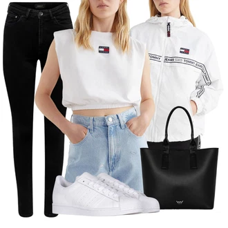 Outfit s Pastelové barvy/Bílá Adidas "Trendový podzimní outfit"