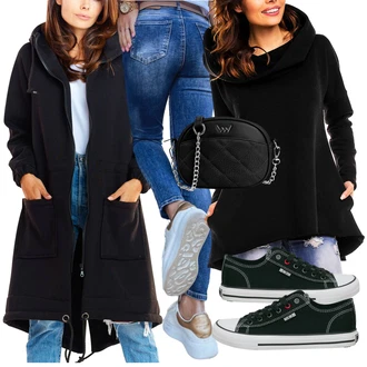 Outfit sa Crna/Smeđa/Bijela/Narandžasta Bubreg torbica/Bum torba/Puffer džep/Torba oko struka/Torba za rame/Pojasna torbica/Torba preko ramena/Mala Torbica Vuch "Jesenski outfiti"