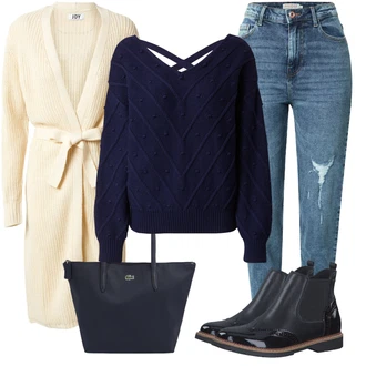 Outfit s Černá Lacoste "Trendový podzimní outfit"