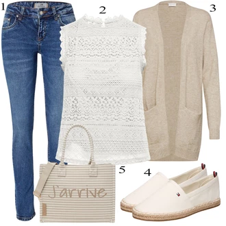 Brez rokavov outfit mit Siva Bluza Odprta Bluzka Only "Popoln za jesen"