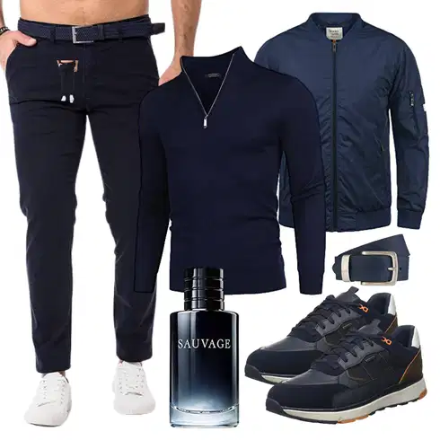 Lang Schwarz OutdoorJacke/BomberJacke Blend kombinieren
