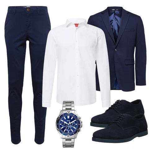 DunkelBlau/HellBlau/Blau Große Größe Mantel/Bluse Große Größe/Kostüm SELECTED HOMME kombinieren