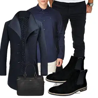 Cropped Outfit mit Dunkelblau BusinessHemd/Hemdbluse/Casual Hemd/Business Hemd Tommy Jeans "Business Outfit"