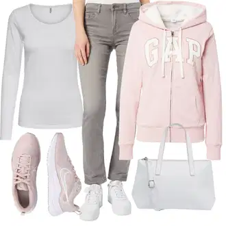 Outfit s Šedá/Béžová/Khaki/Světle šedá/Hnědá Kalhoty Bootcut/Manšestrové Kalhoty/Kalhoty se Štěrbinou/Rovná Kalhoty/Twillová Kalhoty/Úzká Kalhoty/Skinny Kalhoty/Jeggings ESPRIT "Cool podzimní outfit"