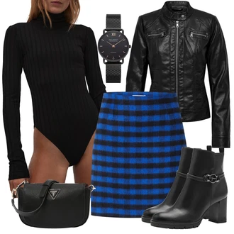 Skládací Outfit s Černá Náramkové hodinky "Cool podzimní outfit"