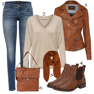 Hoja outfit mit Rjava/Temno rjava/Roza Vintage Usnjena Jakna/Jesenska jakna/Motoristična jakna/Jakna iz Umetnega Usnja/Usnjena Bomber Jakna/Usnjena Jakna/Pomladna jakna/Women's Uncategorized Oakwood "Popoln za jesen"Look: Jahanje, Hoja