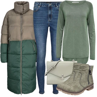 Outfity z džínu Mom Posilování s Šedá/Zelená/Světle zelená/Tyrkysový Svetr z Jemné Pleteniny/Svetr na kojení/Svetr s Kulatým Výstřihem/Jednoduchý Svetr/Termo Svetr/Kašmírový Svetr/Basic Svetr Only "Cool podzimní outfit"Look: Pro Dům, Mom, Skater, Ležérní, Příliš oblečený, Nadrozměrné, Bezešvé, Na Procházku, Posilování