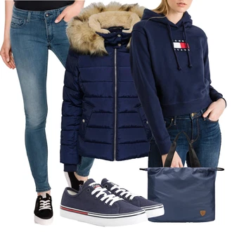 Outfit s Světle modrá/Modrá Replay "Cool podzimní outfit"