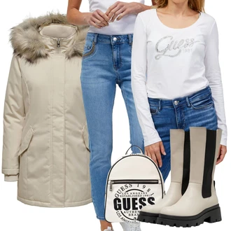 Outfit s Béžová/Hnědá/Khaki Zimní Parka/Bundeswehr Parka/Parka Přechodová Bund Only "Cool podzimní outfit"