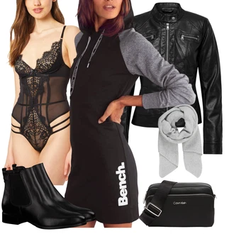 Outfity s krajkovými body "Cool podzimní outfit"