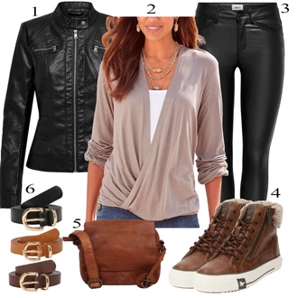 outfit mit Črna/Rdeča Jakna/Plašč Only "Popoln za jesen"