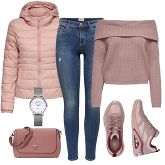 Outfit s Růžová Skechers "Cool podzimní outfit"