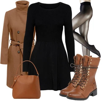 Outfit s Khaki/Šedá/Hnědá/Béžová Přechodový Kabát/Kašmírový Kabát/Lodenový kabát/Midi Kabát/Trenčkot/Trenčkot/Vlněný Kabát/Vlněný kabát Only "Cool podzimní outfit"