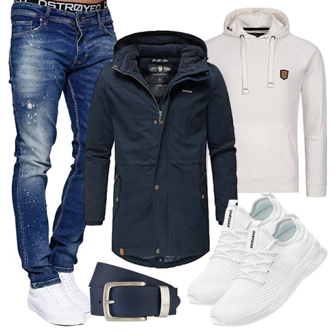 Lang Dunkelblau/Blau Wachsjacke/Winterjacke/Outdoorjacke/2in1 Jacke/Wasserdichte Jacke/Parka-übergangsjacke/Funktionsjacke/Winter Parka Navahoo kombinieren mit Dunkelblau/Blau Wachsjacke/Winterjacke/Outdoorjacke/2in1 Jacke/Wasserdichte Jacke/Parka-übergangsjacke/Funktionsjacke/Winter Parka Navahoo