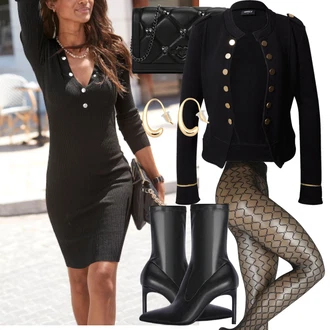Outfit s Tmavě modrá Dvojřadový Sako/Blejzrové Bund/Blůzové Sako/Kožená bunda/Pletený Sako/Krátké Sako/Lidové Sako Only "Cool podzimní outfit"