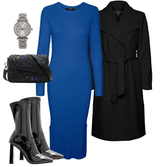 Outfit s Šedá Náramkové hodinky Fossil "Elegantní podzimní outfit"