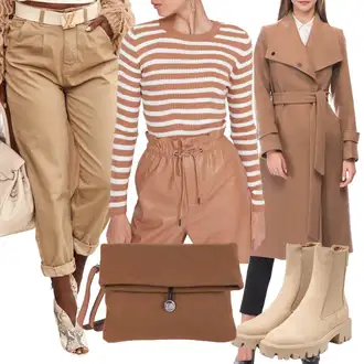 Outfit s Khaki/Béžová Džín s Širokou Nohavicí/Kožená Pánská Bund/Kožená bunda/Formální Košile/Plisované Džíny/Pánské tričko/Džíny Culottes/Zkrácené Džíny/Cargo džíny/Kotníková Bota fasardi "Elegantní podzimní outfit"