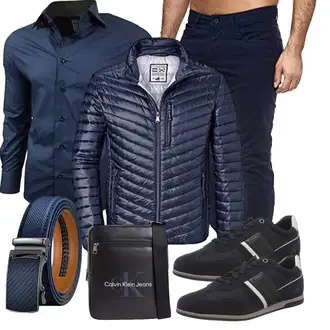 Outfits für Mollige Büro mit Dunkelblau Casual Hemd/Business Hemd Baxboy "Freizeit Outfit"Look: Moderne, Indoor, Büro, Business, Jazz, Schön, Coole