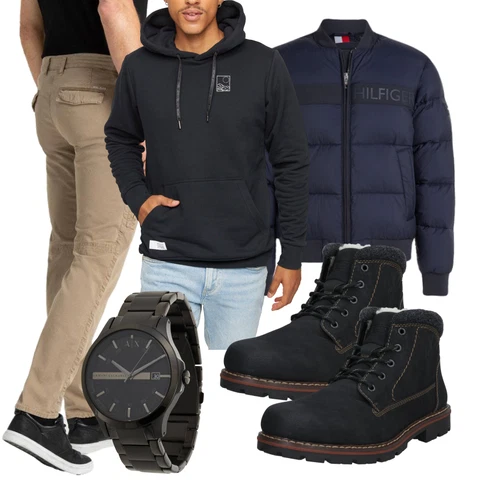spitze Schwarz Klassischer Stiefel/SchnürStiefelette/Gefütterte Stiefelette/Wattierte Stiefel/Wasserdichter Stiefel/Winter Stiefelette/Winter Stiefel/Winterschuh/Stiefel Mit Reißverschluss Rieker kombinieren