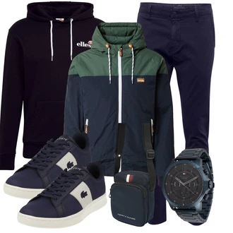 Outfit mit Dunkelblau Slim Hose/Skinny Hose/Jeggings/Twill Hose/Hose mit Schlitz levi's ® "Freizeit Outfit"