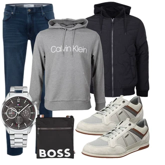 Outfit mit Schwarz Tom Tailor Denim "Freizeit Outfit"
